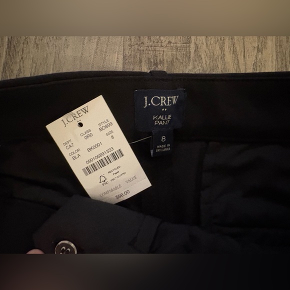 J.Crew Factory Kallie Pants NWT Size 8 | Black Tailored Work Trousers - Picture 3 of 7
